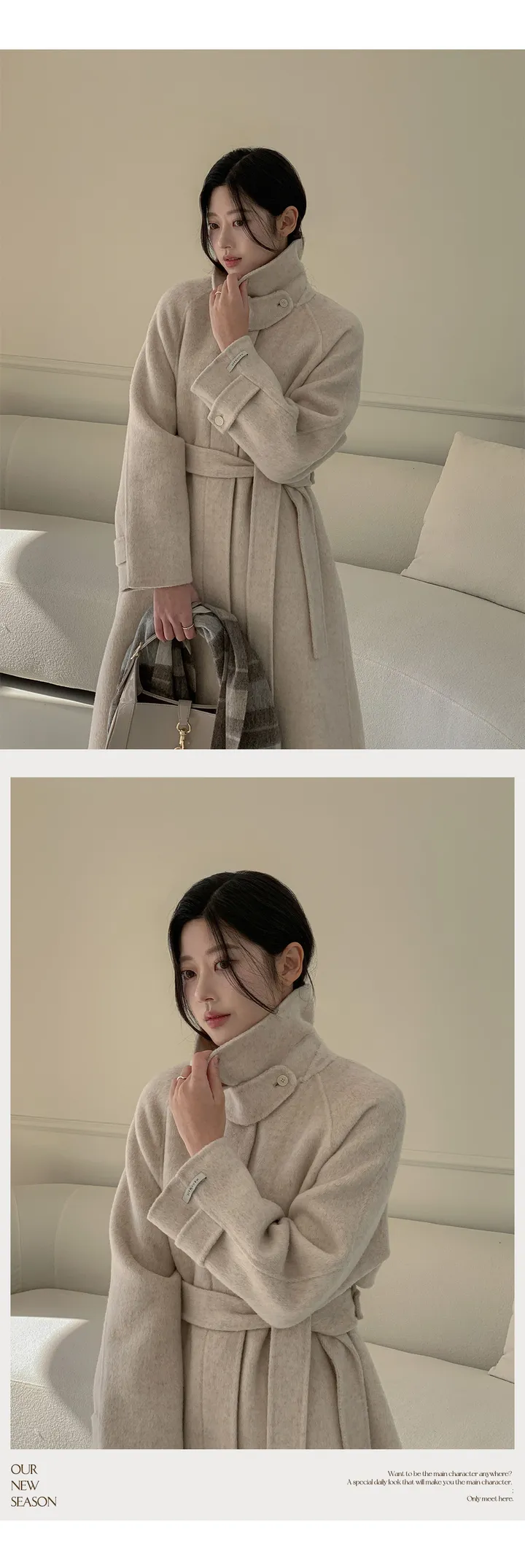 [자체제작/3천장돌파/S-L]마벨 프리미엄 히든단작 울 핸드메이드 하프 코트 상세 이미지 33