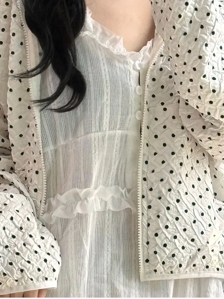 💝인기아우터💝주문폭주[봄아우터] 엔티JP 엠보 도트 후드 집업 /떙땡이/바람막이/봄/여름/아우터/얇은집업 - 2color 상세 이미지 13