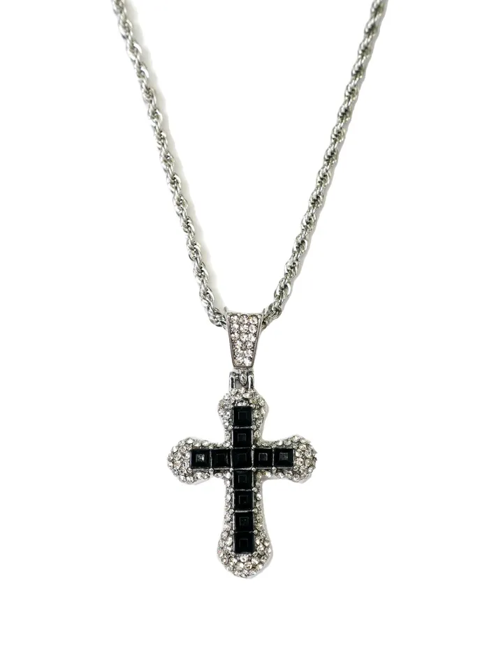 [s.steel/3color] bold cubic cross necklace | 볼드 큐빅 십자가 목걸이 상세 이미지 42