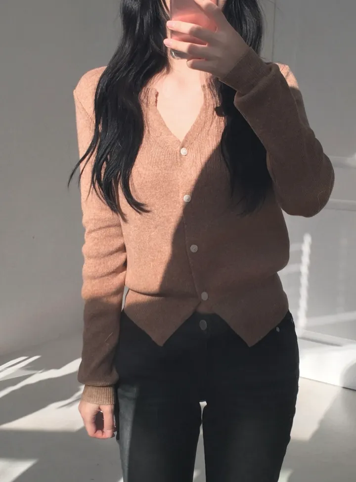 [신상/캐시미어🪡] 로제 여리핏 베이직 브이넥 니트 가디건 5colors 상세 이미지 23