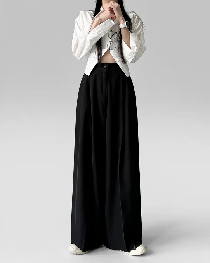 [4계절템/숏,롱/~2XL] 올리브유 메가 통 와이드 더블 핀턱 사계절 슬랙스 상세 이미지 6