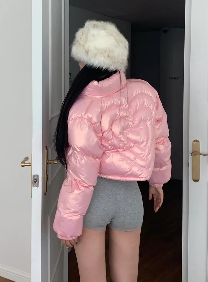 💗🤍전컬러당일발송🤍💗 크롭패딩 겨울신상 글로시패딩 유광패딩 숏패딩 스트링패딩 투웨이패딩 발레코어룩 y2k 크롭 숏 패딩 점퍼 상세 이미지 16