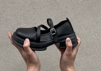[EFT.made] 퀸즐 둥근코 사선 스트랩 메리제인 로퍼 4.5cm 상세 이미지 4