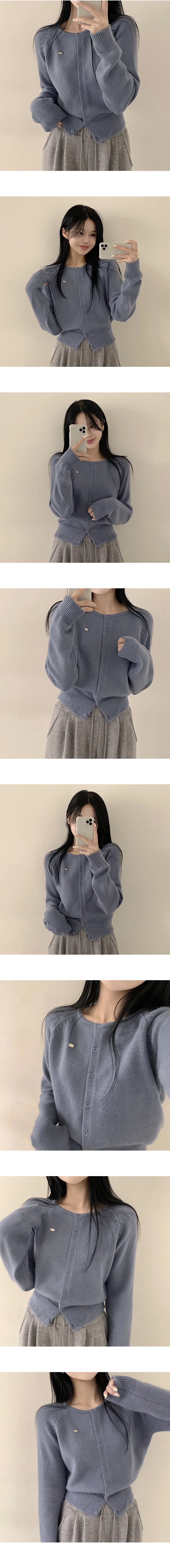[와펜포인트!/잘록핏~] 포근하게 부드러운, 데일리 울 나그랑 라벨 펜던트 긴팔 니트가디건 (7color) 상세 이미지 6