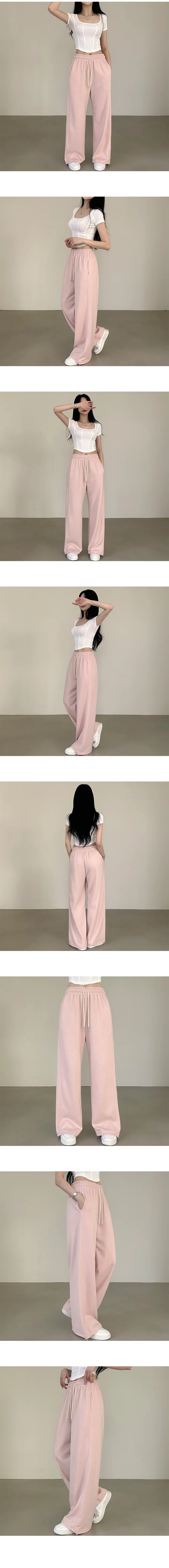 [무려17컬러~/숏&롱,투웨이] 인생핏 트레이닝! 하이웨스트 스트링 조거 와이드 트레이닝팬츠 (17color) 상세 이미지 4