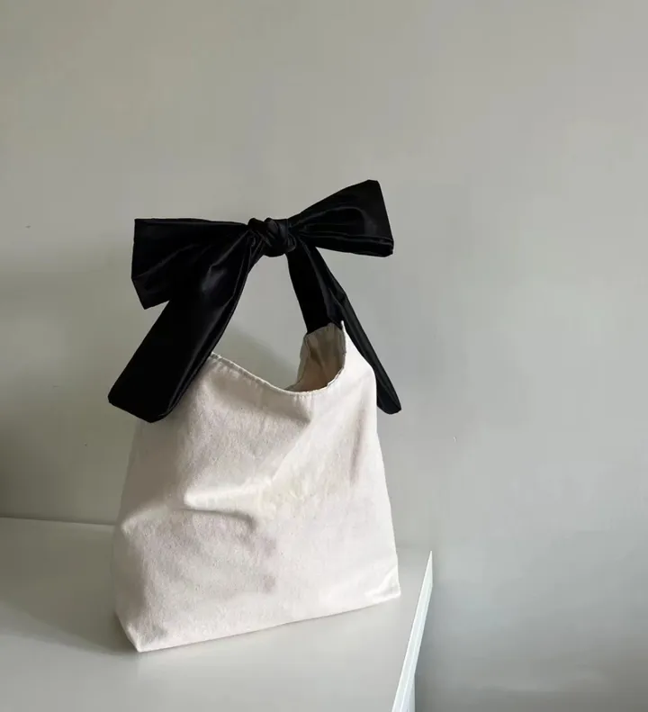 봄신상 리본 에코백 캔버스 가방(캐쥬얼, 리본포인트백) 상세 이미지 9