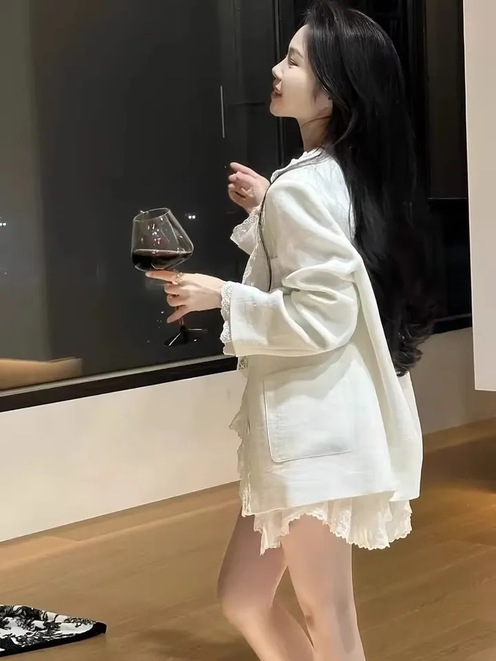 💙화이트💙간절기 루즈핏 봄 여름 자켓 여신핏 봄 여름아우터 상세 이미지 8
