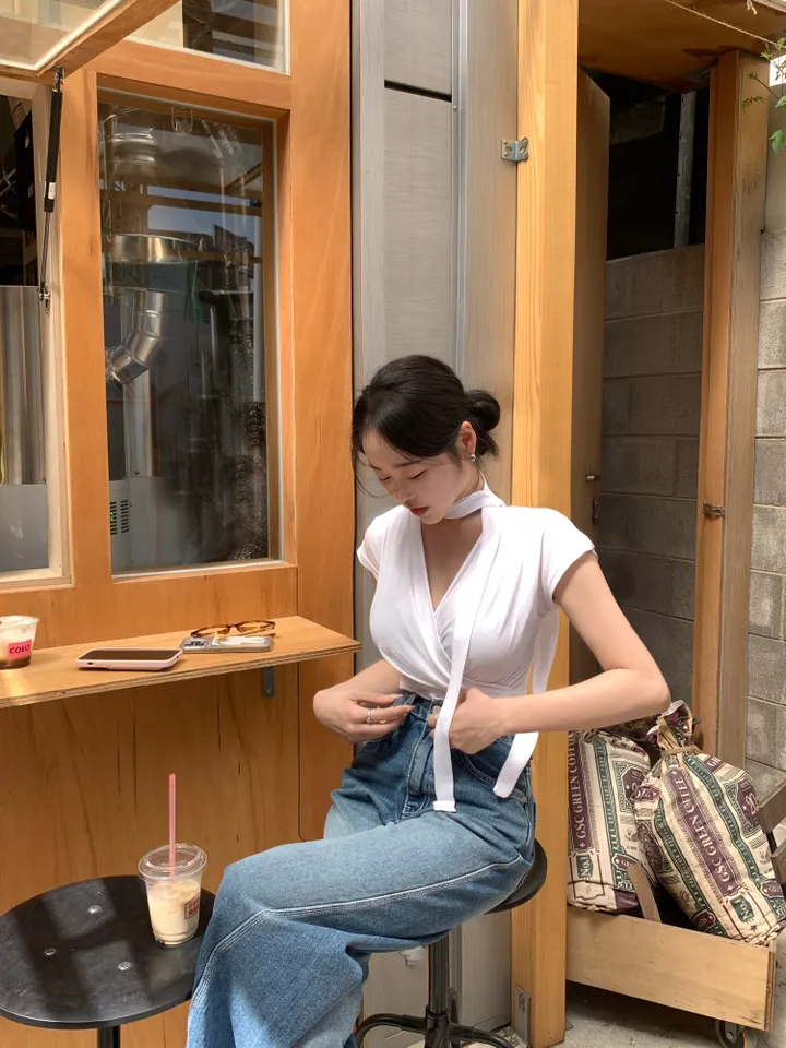 [개말라핏✨/~3XL/최저가] 사선 와이드 데님 일자청바지 하이웨스트 데님 체형커버 청바지-2col 상세 이미지 3