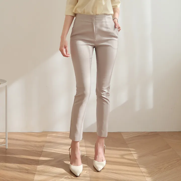 [55~77/일반,기모] 인생핏 슬림 일자 스키니핏 하이웨스트 스판 간절기 겨울 슬랙스 상세 이미지 6