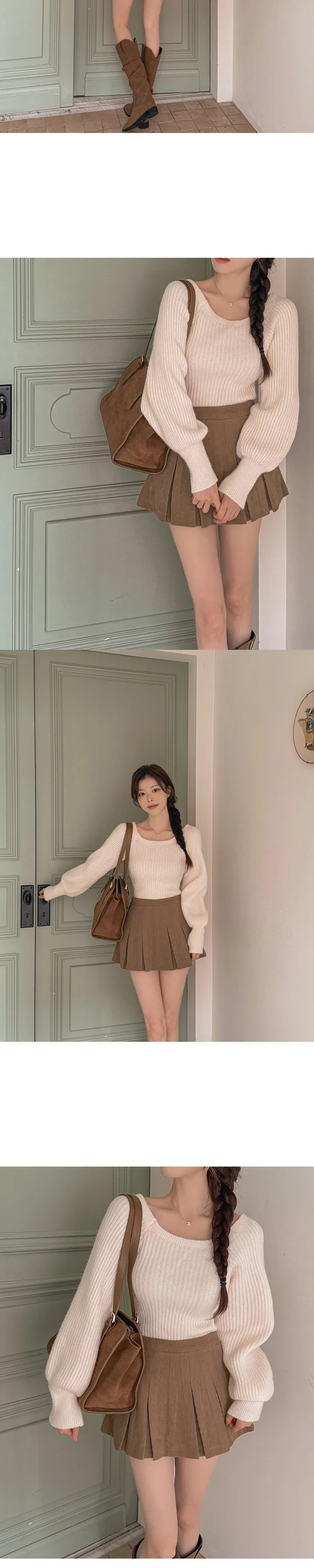 [겨울아우터❄️/무스탕🐻/스웨이드자켓] 치비타 하이넥 버클 지퍼 포켓 레더포인트 양털배색 스웨이드 크롭 무스탕 상세 이미지 36