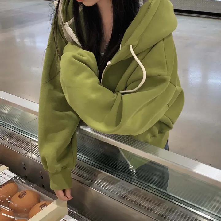 [완전인기✨/백염컬러 당일출고!] 자체제작 크치Made 꿈에 나온 핏, 투웨이 양기모 크롭 후드집업 ver 아우터 자켓 - zipup 상세 이미지 14