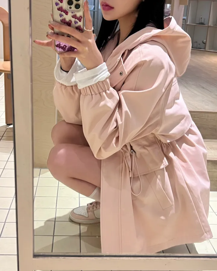 *숏or롱* [MADE🧵] *당일배송* 블라썸 스트링 후드 야상 점퍼 (5color) 간절기 봄자켓 봄야상 봄트렌치 하프트렌치 크롭야상 바람막이 상세 이미지 14