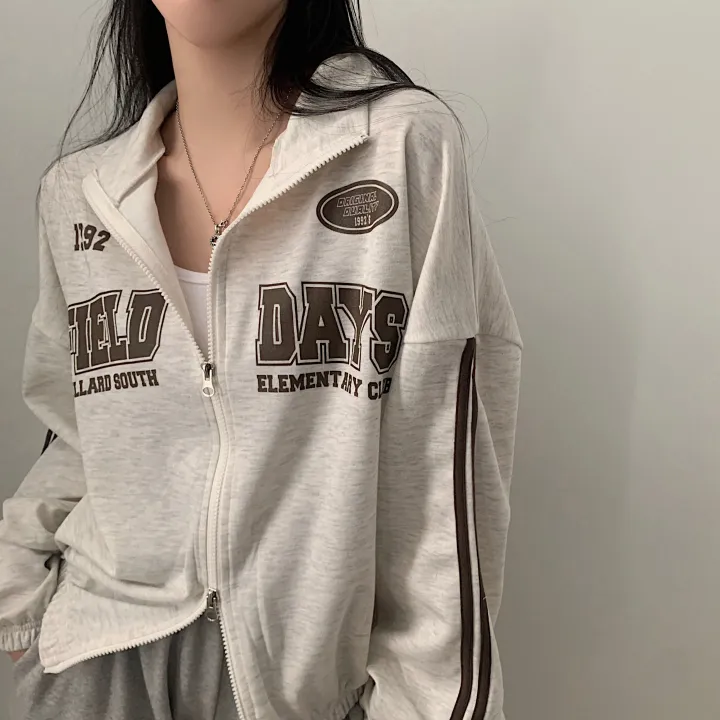 [후기보장*.*/🤎] 필드 라인 배색 투웨이 카라 레터링 집업,점퍼 - 4color 상세 이미지 30