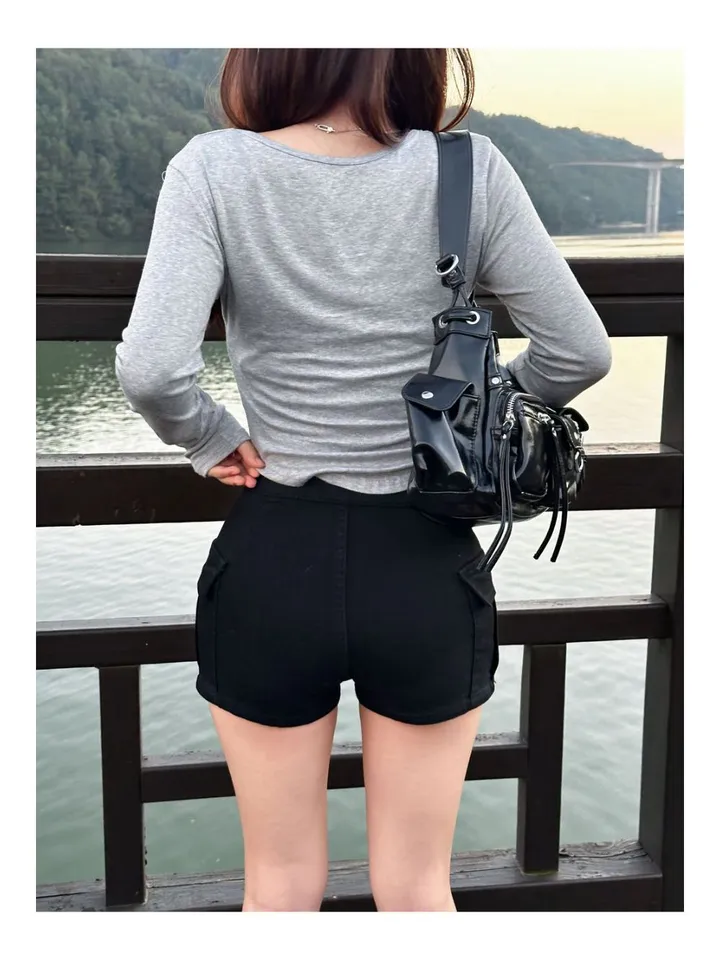 [무보정영상핏확인❤️‍🔥] 골반뽕 하이웨스트 카고숏pt 상세 이미지 16