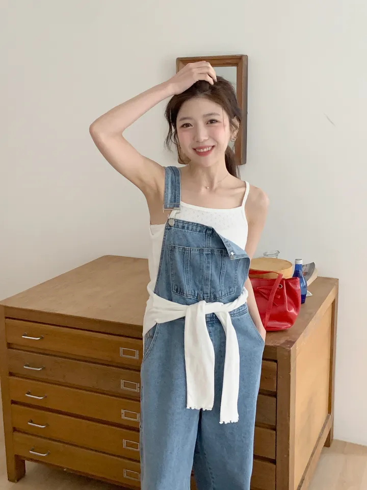 [레이어드/set] 엘린 펀칭 니트 나시 가디건 세트 / 봄 여름 레이어드 프릴 크롭 상세 이미지 36