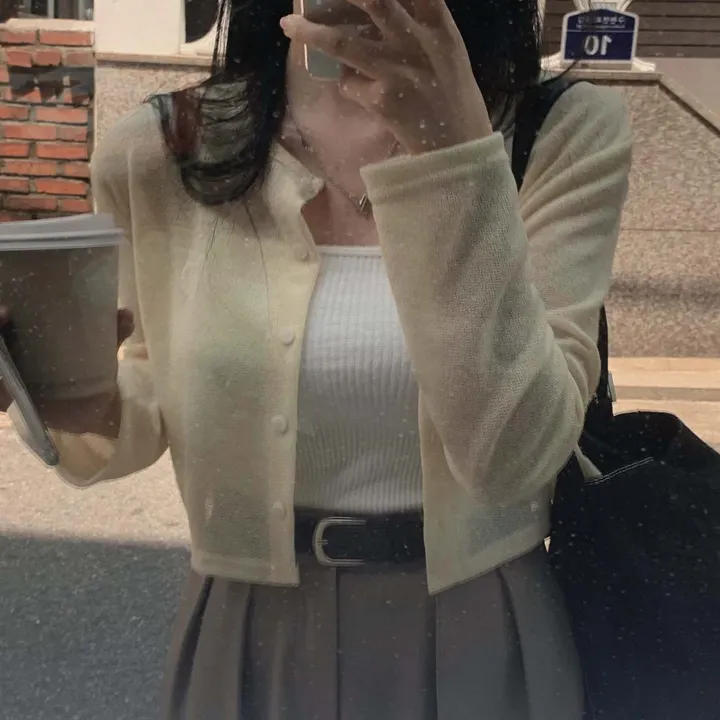 [여름필수] 자체제작 #크치Made 써머레터 린넨 크롭 긴팔 가디건 - cd 상세 이미지 9