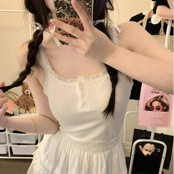오늘출발💥[캡내장]여름 필수템💖여리여리 이너웨어 크롭 미니멀 베이직 나시 캐미솔 속옷 데일리 아이템 [가디건 안에 입기 좋은옷] 상세 이미지 8
