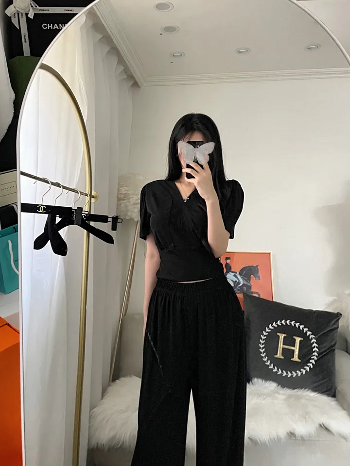 [⚡️당일출고⚡️] 쿨소재 허리쏙 퍼프 찰랑이 투피스 셋업 상세 이미지 13