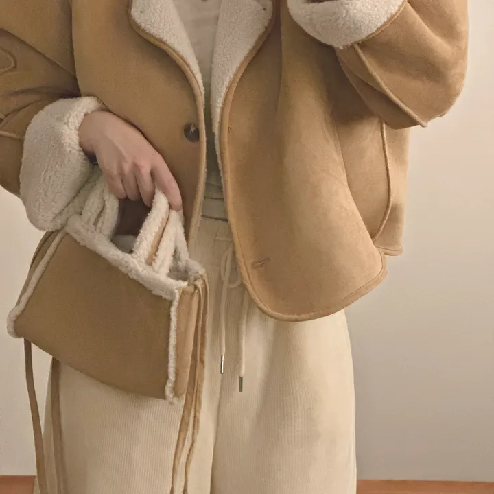 [양털안감/가방set] 유연소재,귀여움! 스웨이드 무스탕 자켓 2color 상세 이미지 18