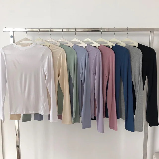 (라운드+U넥선택ok) 인생핏 쫀쫀해 리브 데일리 무지긴팔티 8color 상세 이미지 88