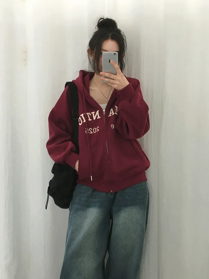 [퀄보장!🤍/6color 자수레터링 아방핏 데일리 후드집업] 로맨틱자수레터링후드집업 상세 이미지 26