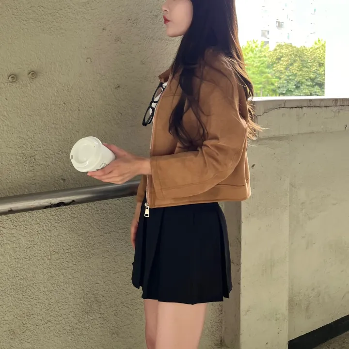 🚀당일출고🚀[스웨이드/간절기/크롭]스웨이드자켓 크롭자켓 블레이저 스웨이드 봄자켓 상세 이미지 19