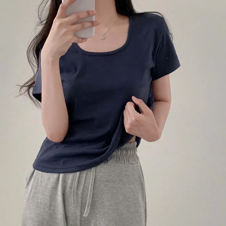 [팔말라핏/국내제작!]팔뚝살 부각없는, 라이프 베이직 스퀘어넥 루즈핏 반팔 티셔츠 상세 이미지 71