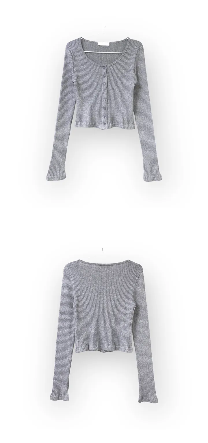 cotton golgi u-neck cardigan (4color) / 코튼 골지 유넥 가디건 상세 이미지 19