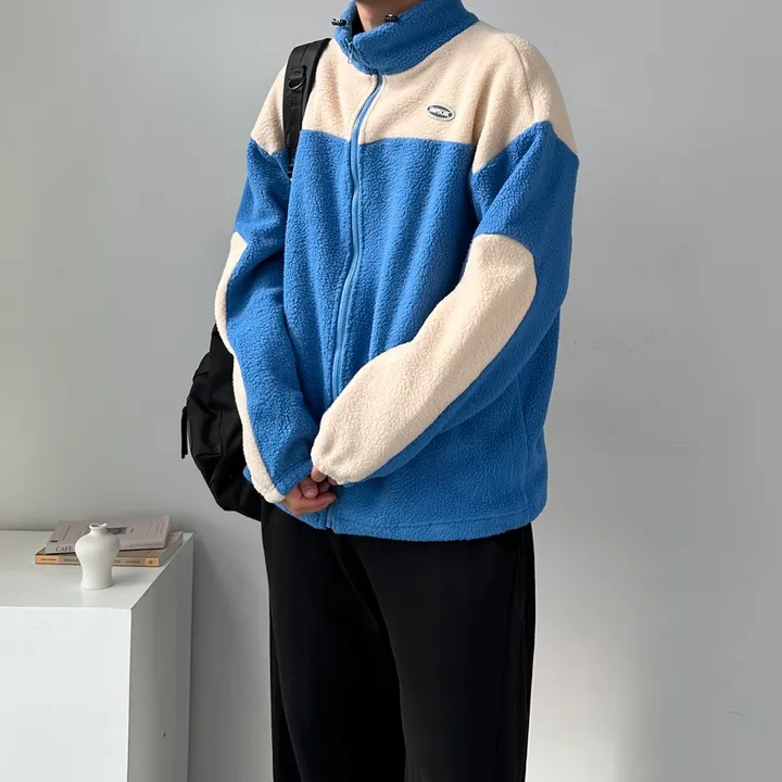 소프트 컬러블록 플리스 집업 자켓 후리스 점퍼 아우터 컬러블록오버핏플리스집업 상세 이미지 28