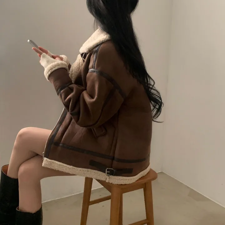 [오버핏/인생템🤎] 베이글 양털 무스탕 스웨이드 자켓,점퍼 - 2color 상세 이미지 15