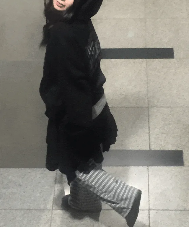 하우 스트라이프 소프트 니트 밴딩 팬츠 