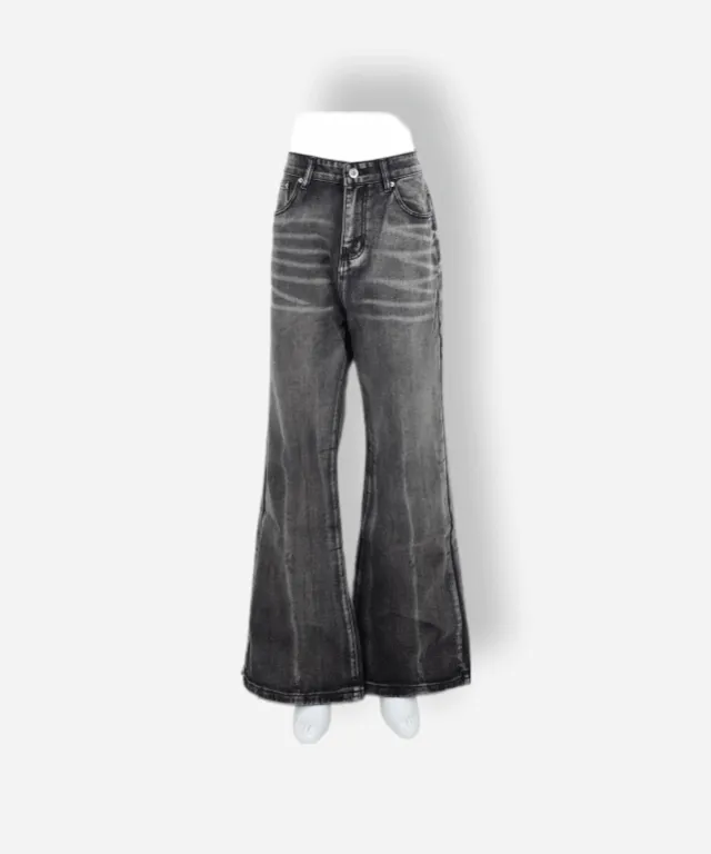 🚀일반배송 [MD추천❤] 남녀공용 하이웨스트 빈티지한 워싱 데님 부츠컷 팬츠 G78228 (빅사이즈 S ~ 2XL)(겨울옷/겨울바지/최저가/특가할인)