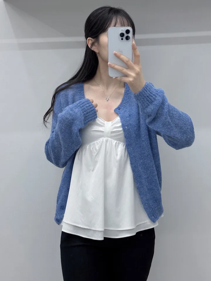 [여리핏/주문폭주] 뽀용 파스텔 라운드 알파카 니트 가디건/ 알파카가디건 여리가디건 봄가디건 간절기가디건 핑크가디건 청순여리 봄옷 레이어드 루즈핏가디건 얇은가디건 핑크가디건 상세 이미지 24