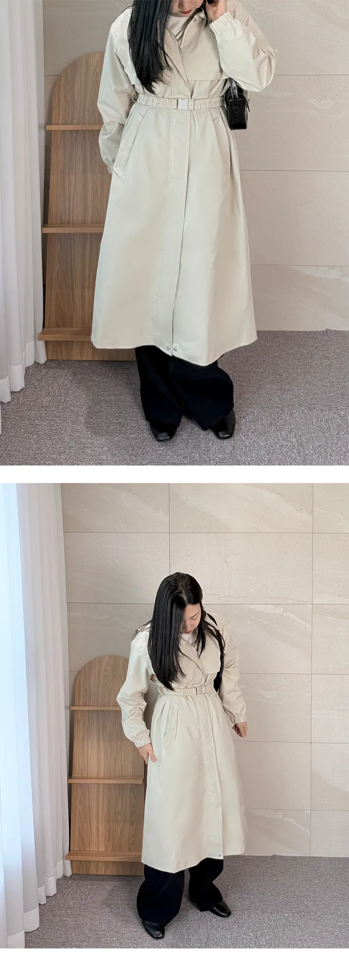 여성트렌치후드롱벨트바바리 봄트렌치바바리 상세 이미지 9