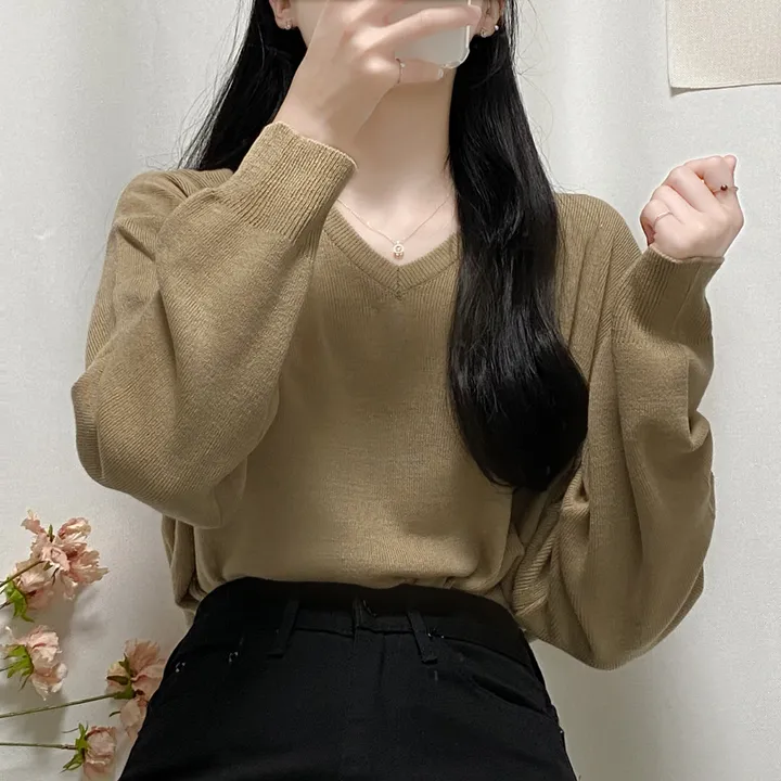 [1000장돌파💛/니트맛집/] V넥 베이직 기본 니트 10color 상세 이미지 21
