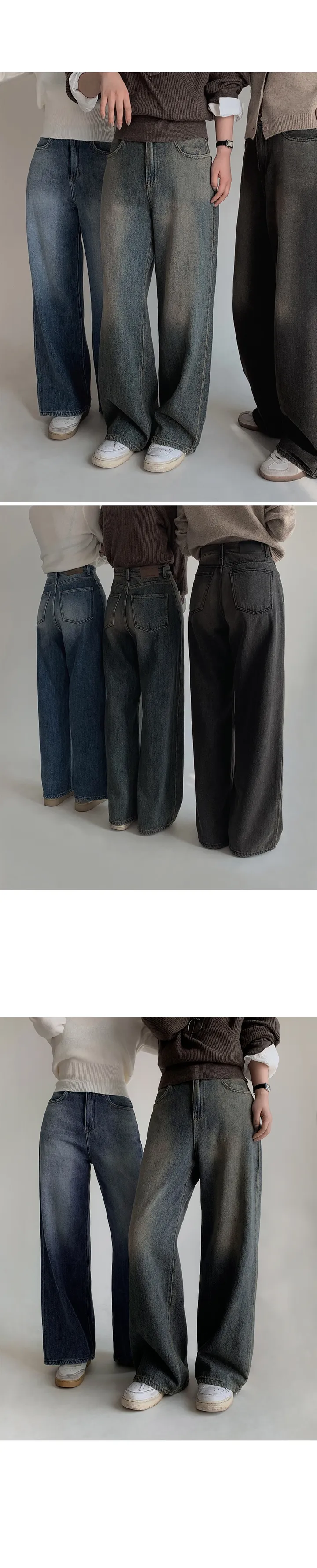 [🤎후들핏/빈티지데님] 모어와이드 에어소프트 데님팬츠 (+베이직/롱ver) - 4 size (SLOWMADE/자체제작/키작녀/키큰녀/고퀄리티/디테일/와이드팬츠/기본템/웰메이드) 상세 이미지 15