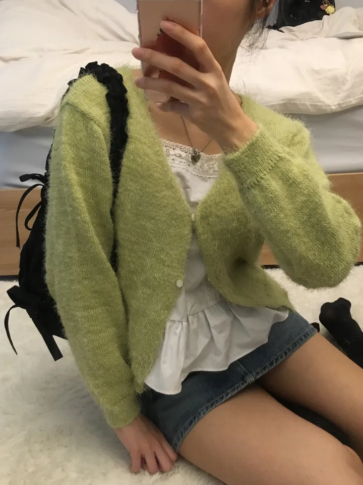 당일발송 !![솔잎🌿/모델추천] 솔잎 포근 투버튼 긴팔 가디건 (4color) 상세 이미지 17