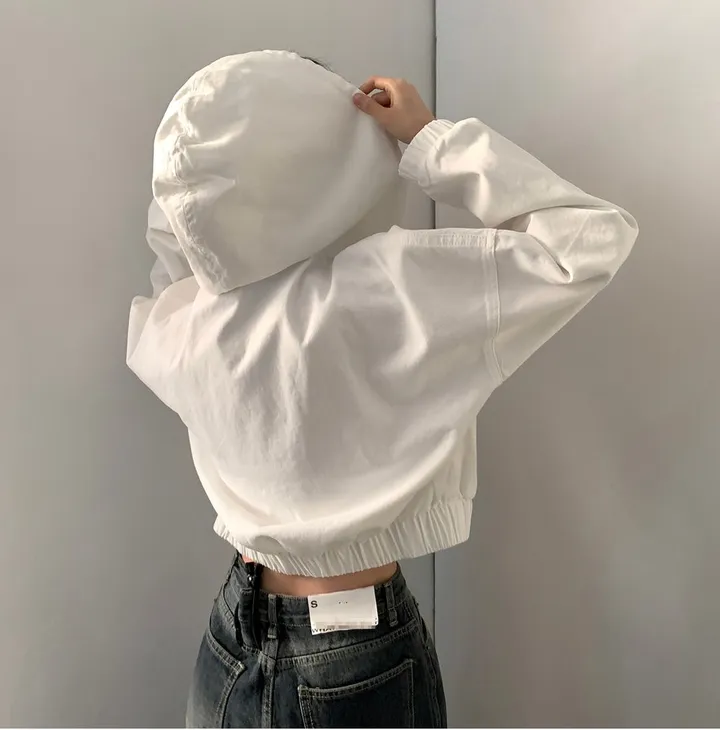 [얼굴소멸/핏잡혀있는] 루니 코튼 루즈핏 후드 집업 점퍼  크롭 후드 자켓 상세 이미지 17