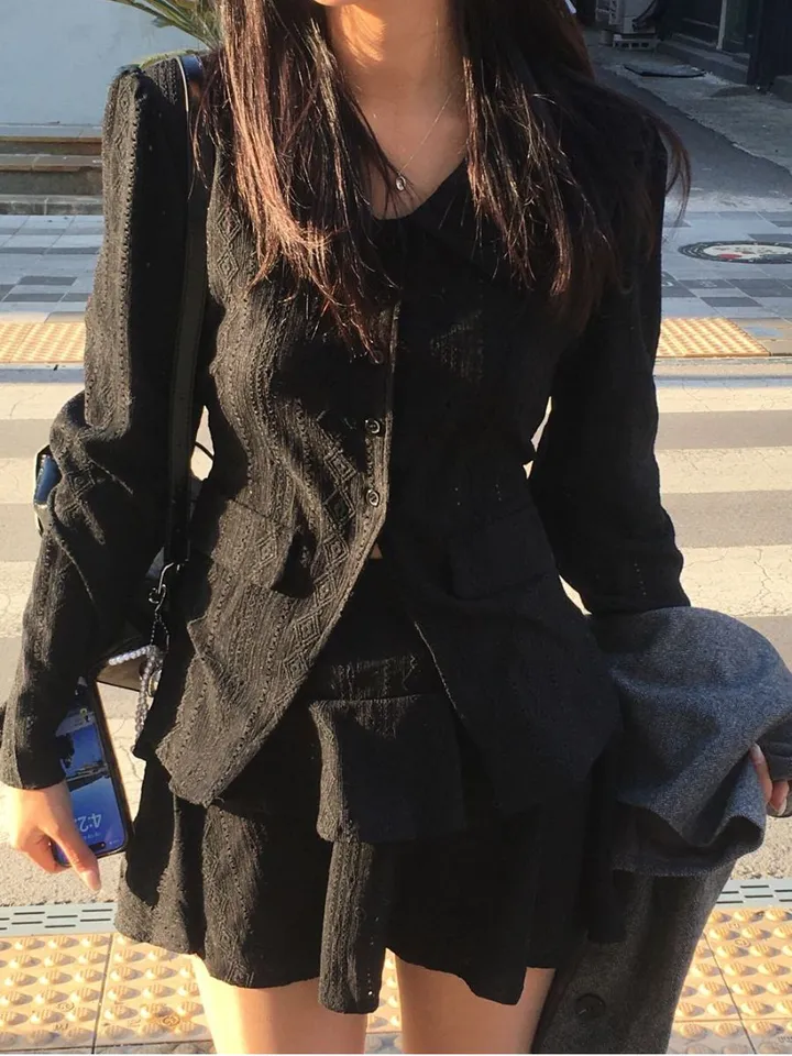 [봄신상🌼/세트상품] 투피스 펀칭 라운드 카라 세트 상세 이미지 22