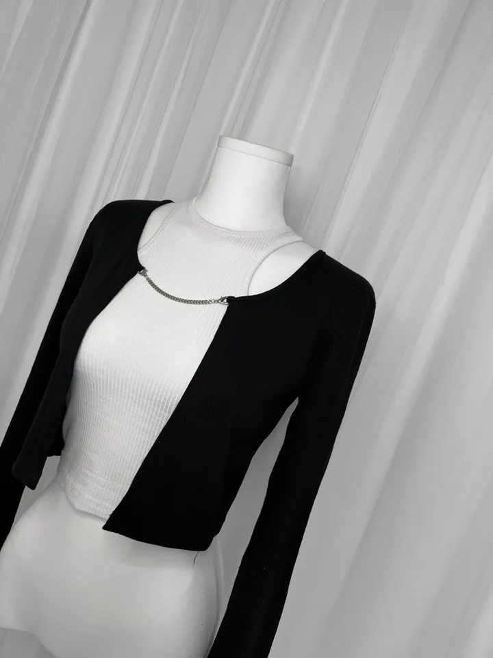 🚀당일발송🚀 chain cardigan / 유니크 체인 크롭 골지 끈 골지 볼레로 가디건 여름볼레로 여름가디건 크롭볼레로 크롭가디건 여름가디건 여름볼레로 상세 이미지 35