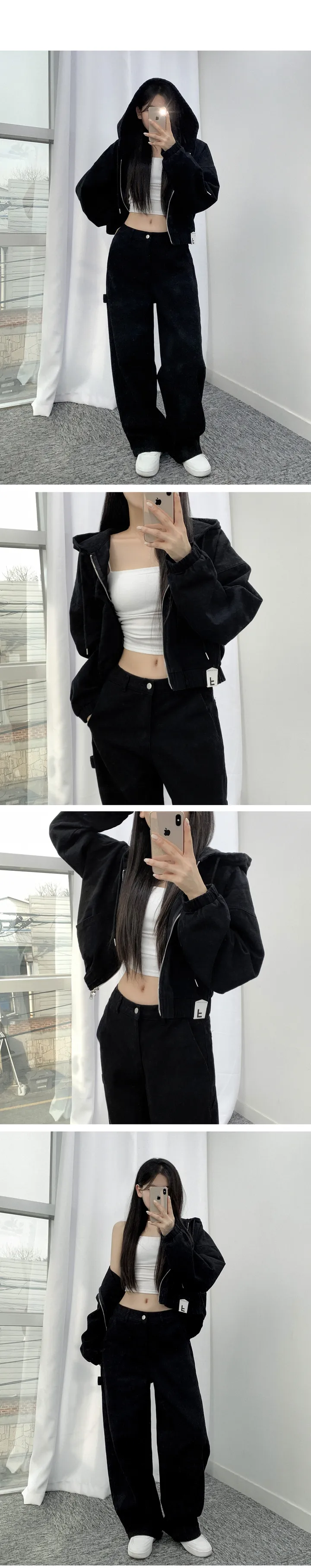 [당일출고🚀/얼굴소멸/아방핏] 셔터 빅후드 크롭 투웨이 집업 (2color) 상세 이미지 8