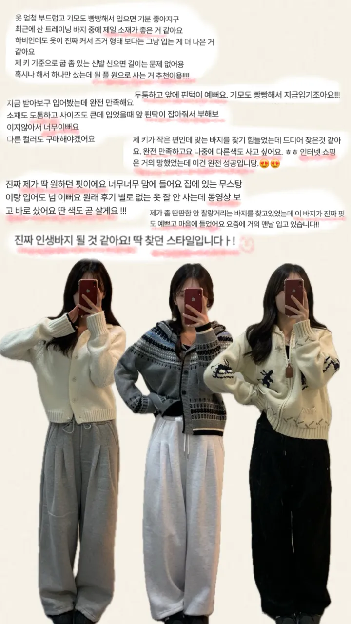 [국내제작/두장할인] 핀턱와이드팬츠 골반 생성핏 와이드일자팬츠 핀턱조거와이드팬츠 벌룬핏 바지 남여공용 트레이닝팬츠 -3colo 상세 이미지 1