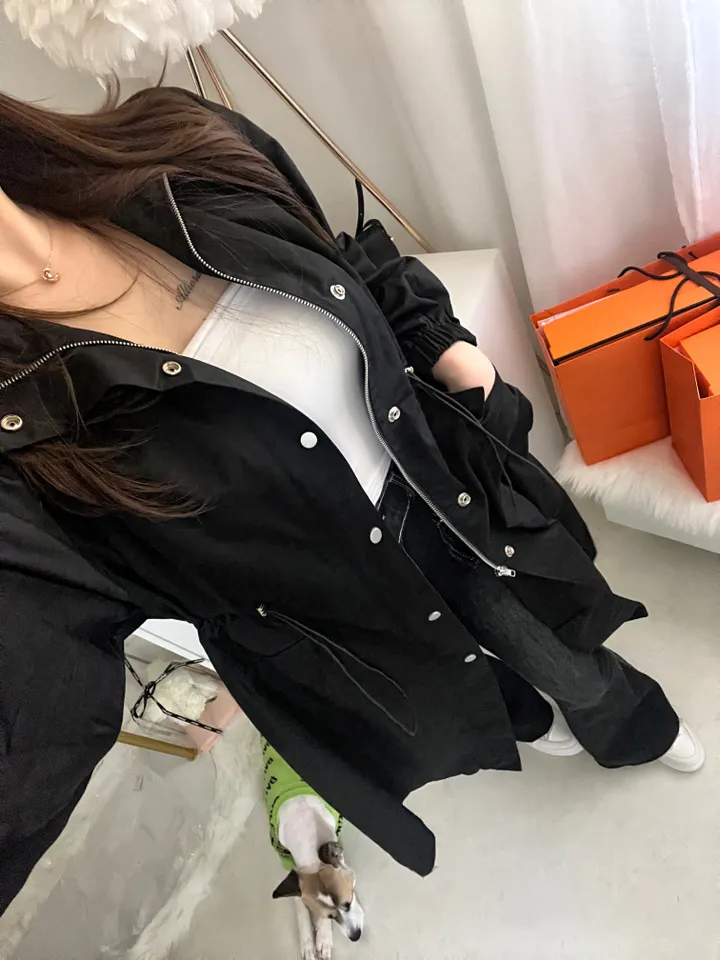 [⚡️당일출고⚡️/*남은수량마지막*] 휘뚜루마뚜루 데일리 허리 스트링 카라넥 롱 트렌치 코트 상세 이미지 8