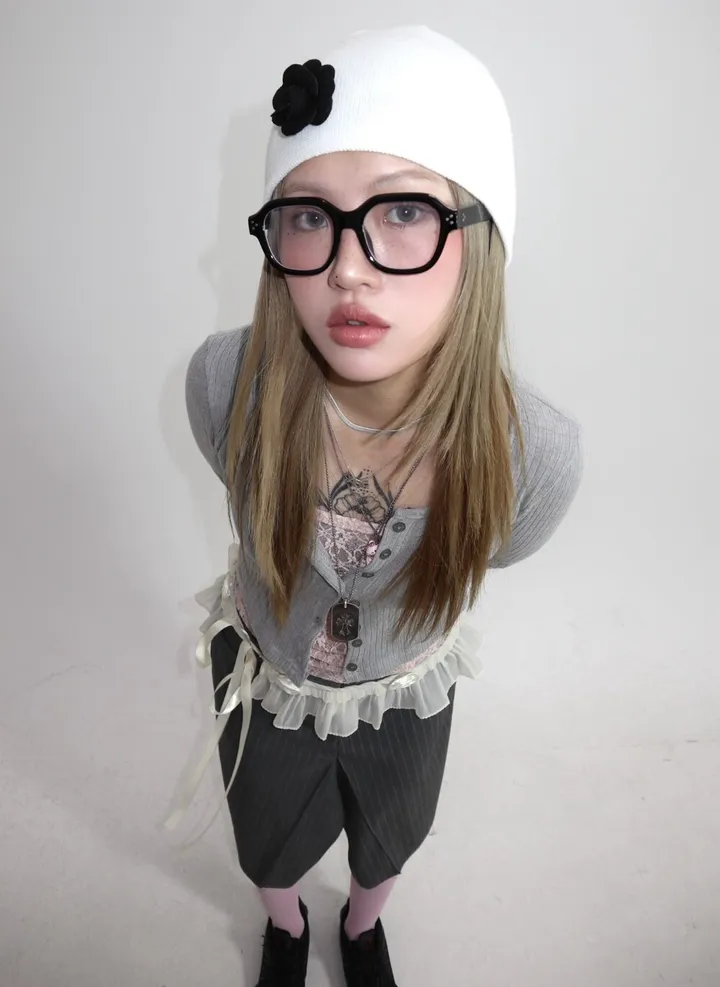 🖤 FLOWER B&W BEANIE 플라워 비니 (2 colors) 상세 이미지 6