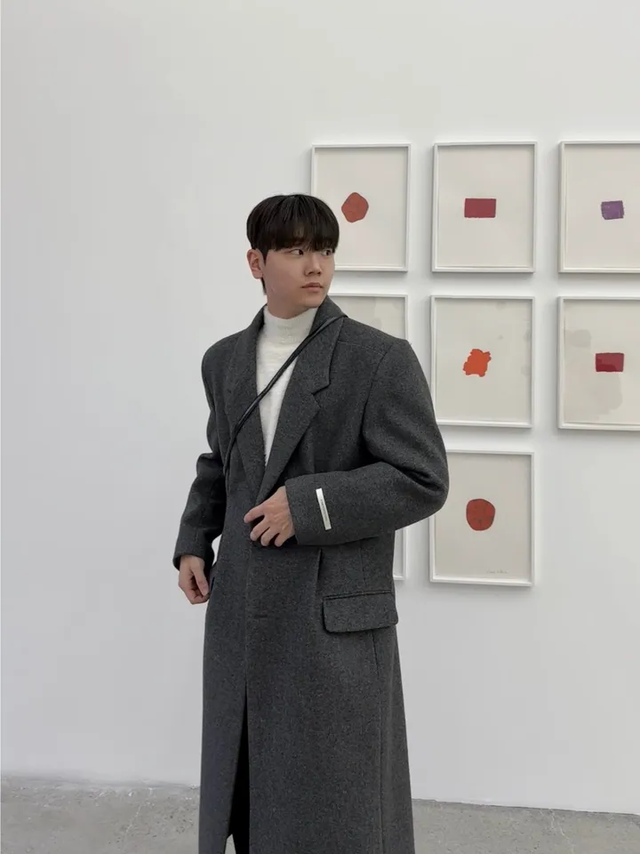 룩 다트 맥시 오버핏 울 코트 상세 이미지 53