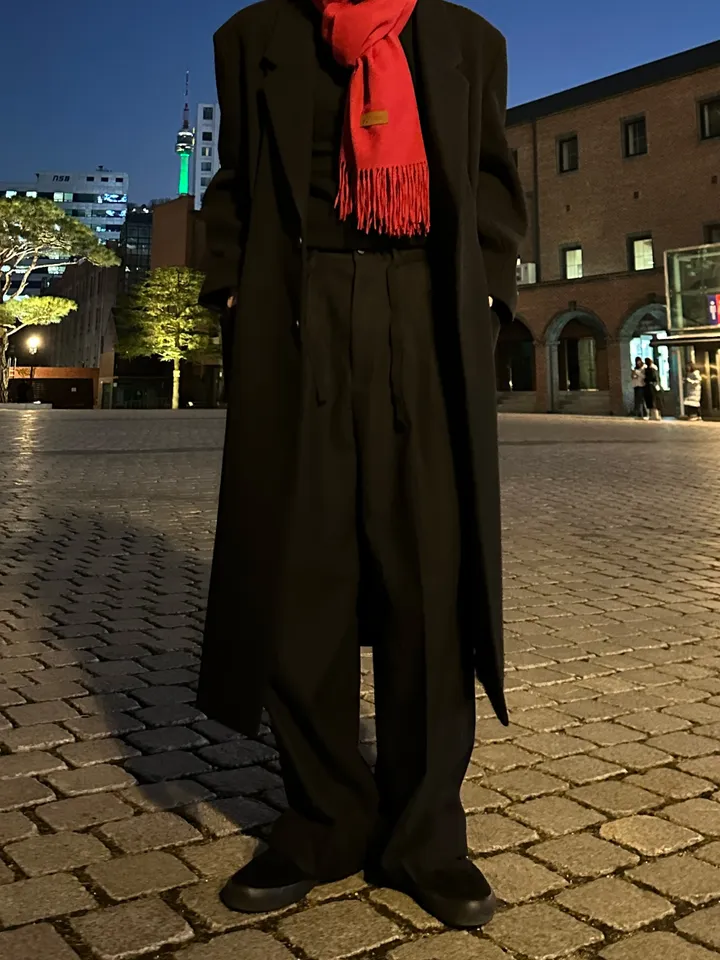 룩 다트 맥시 오버핏 울 코트 상세 이미지 44