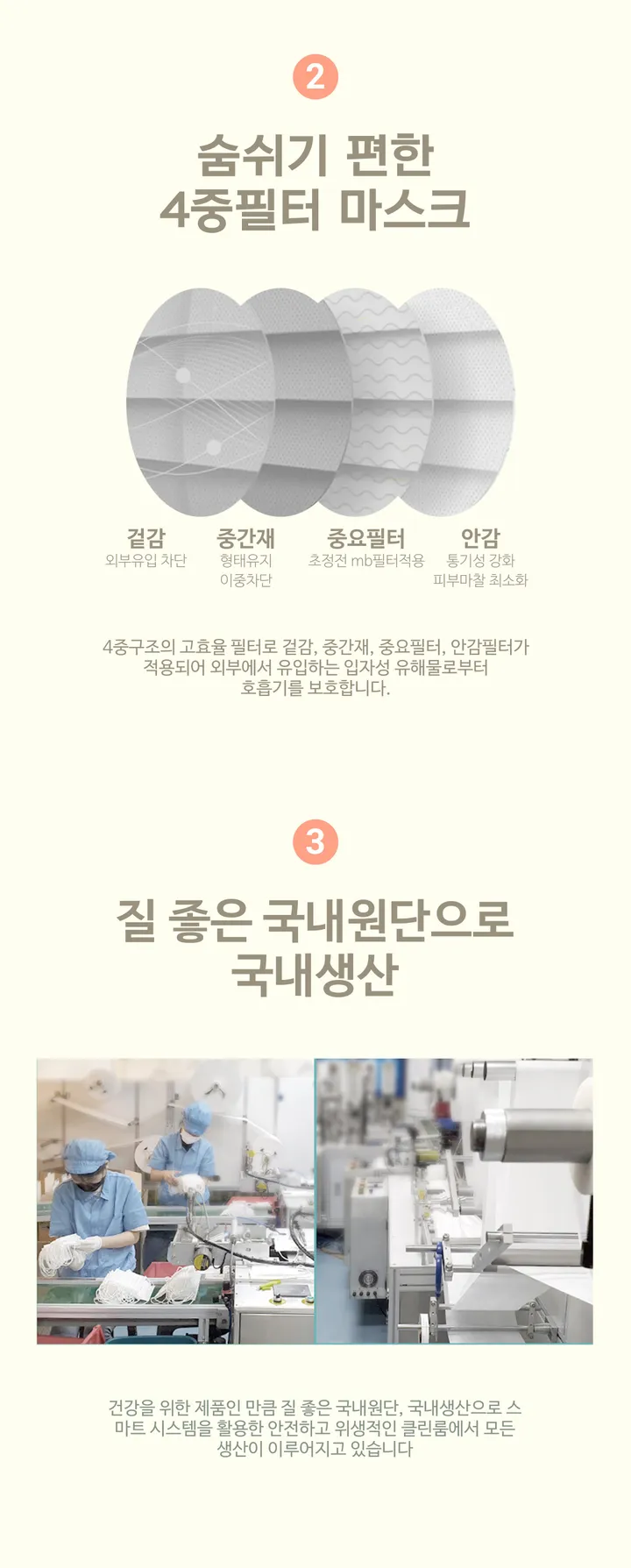 국내산 호수마스크 새부리형 4중필터 KF94 황사방역 마스크 대형 100매 상세 이미지 4