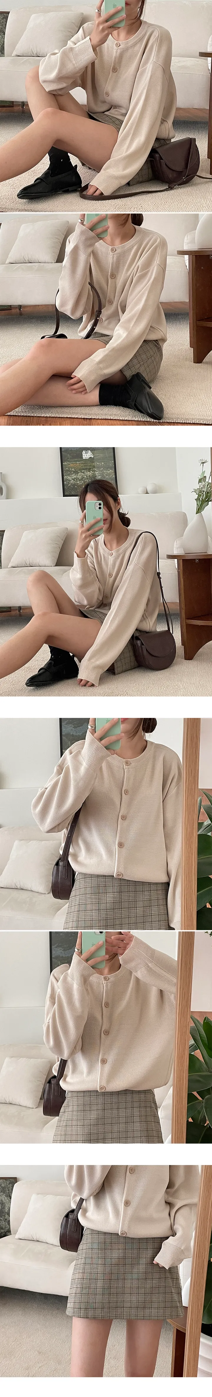 (12color/루즈핏) 포포 라운드 가디건 상세 이미지 5