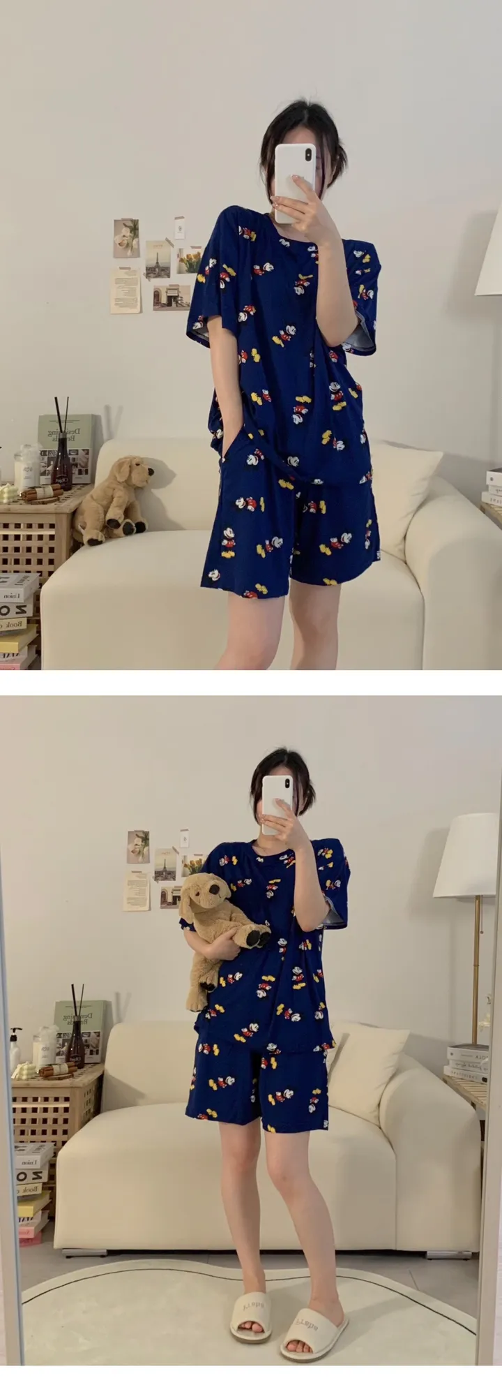[디즈니정품] 치즈 디즈니 반팔 잠옷세트 빅사이즈 커플 여름 파자마 상세 이미지 43