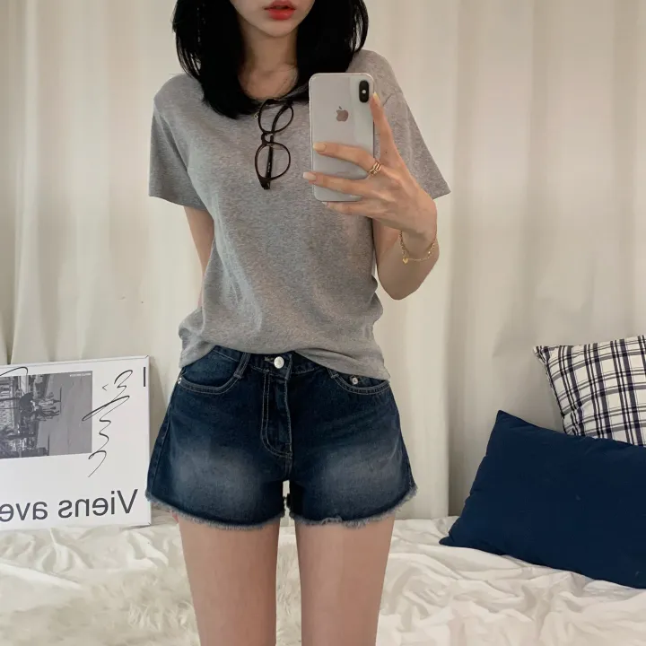 [스탠다드ver/여리여리~.] 기본 라운드 여름 봄 무지 면 반팔티 (6col) 상세 이미지 1